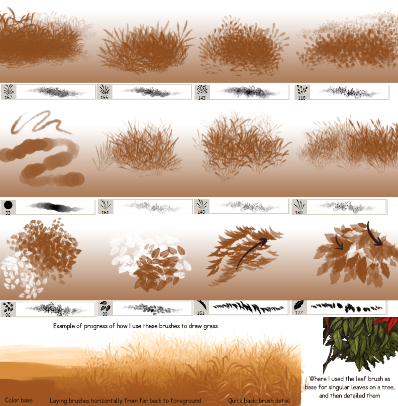 paint tool sai brush textures branches